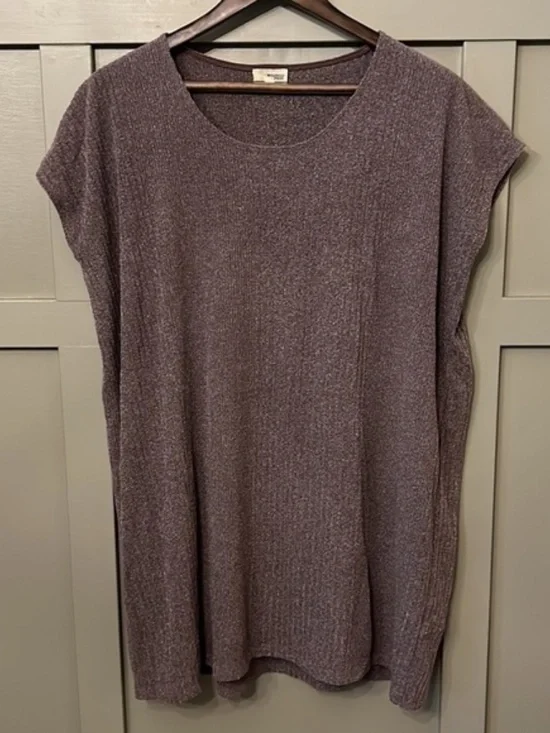 Aritzia Wilfred Free Knit Shirt Dress Oversized Relaxed Fit Purple Size Small - Picture 4 of 12